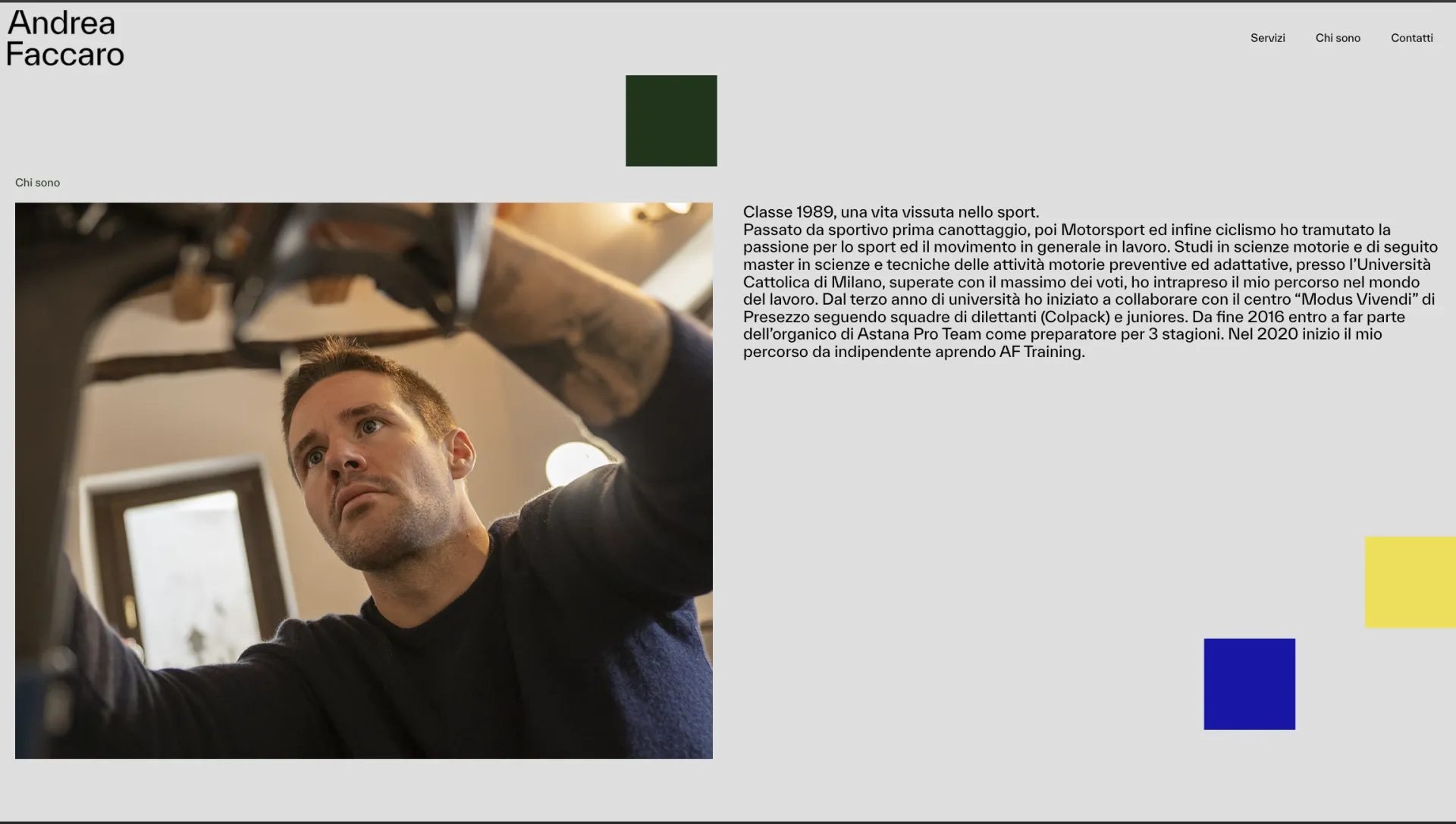 Pagina profilo del sito Andrea Faccaro - AF Training
