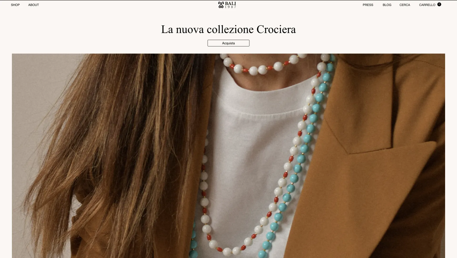 Homepage del sito Bali 1987