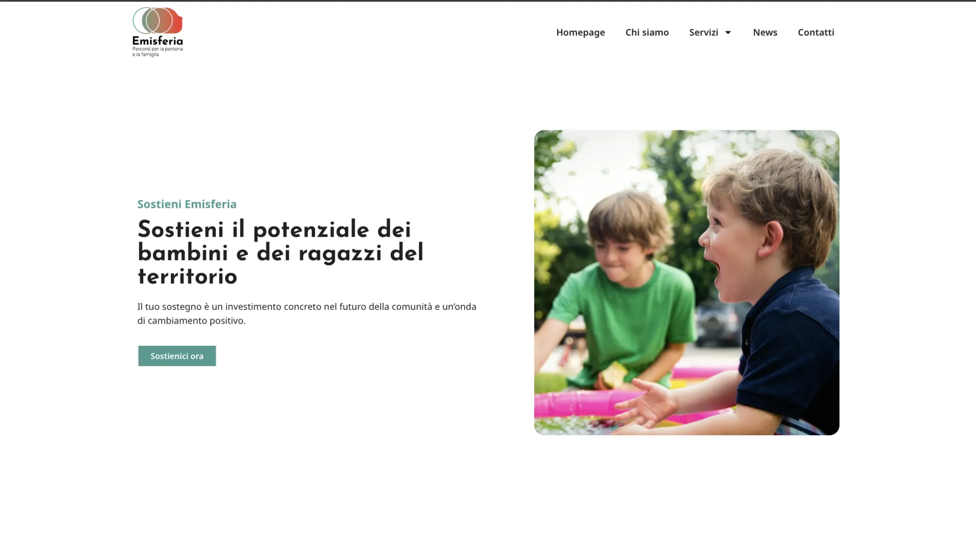 Sezione servizi del sito Emisferia