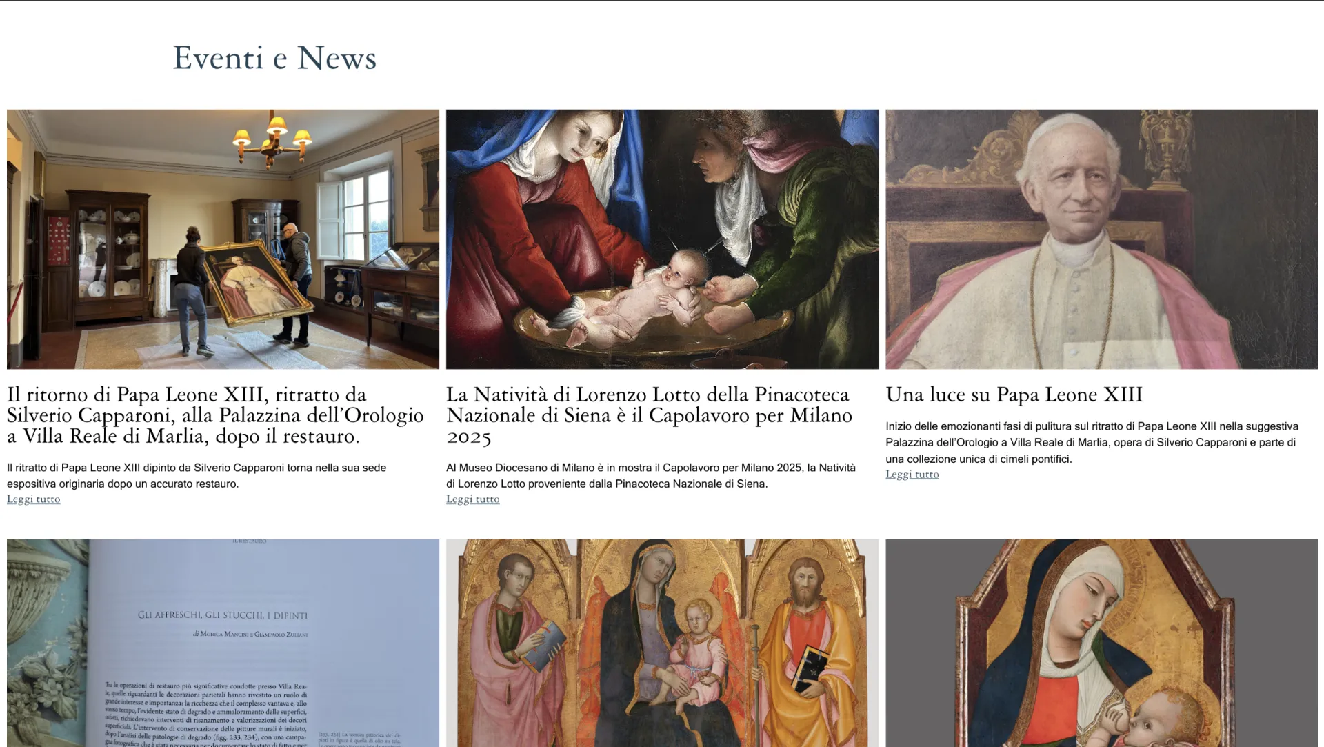 Monica Mancini Restauro Dipinti website news section