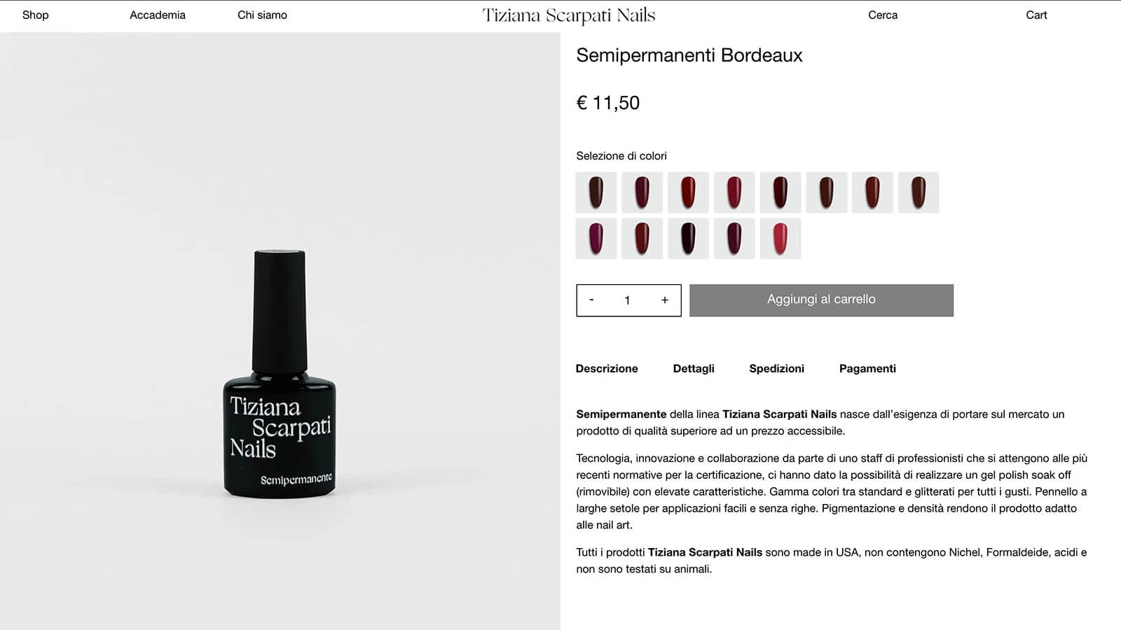 Pagina accademia del sito Tiziana Scarpati Nails
