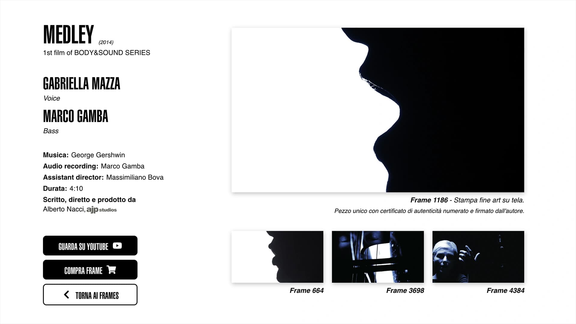 Pagina del cortometraggio Medley sul sito Frames